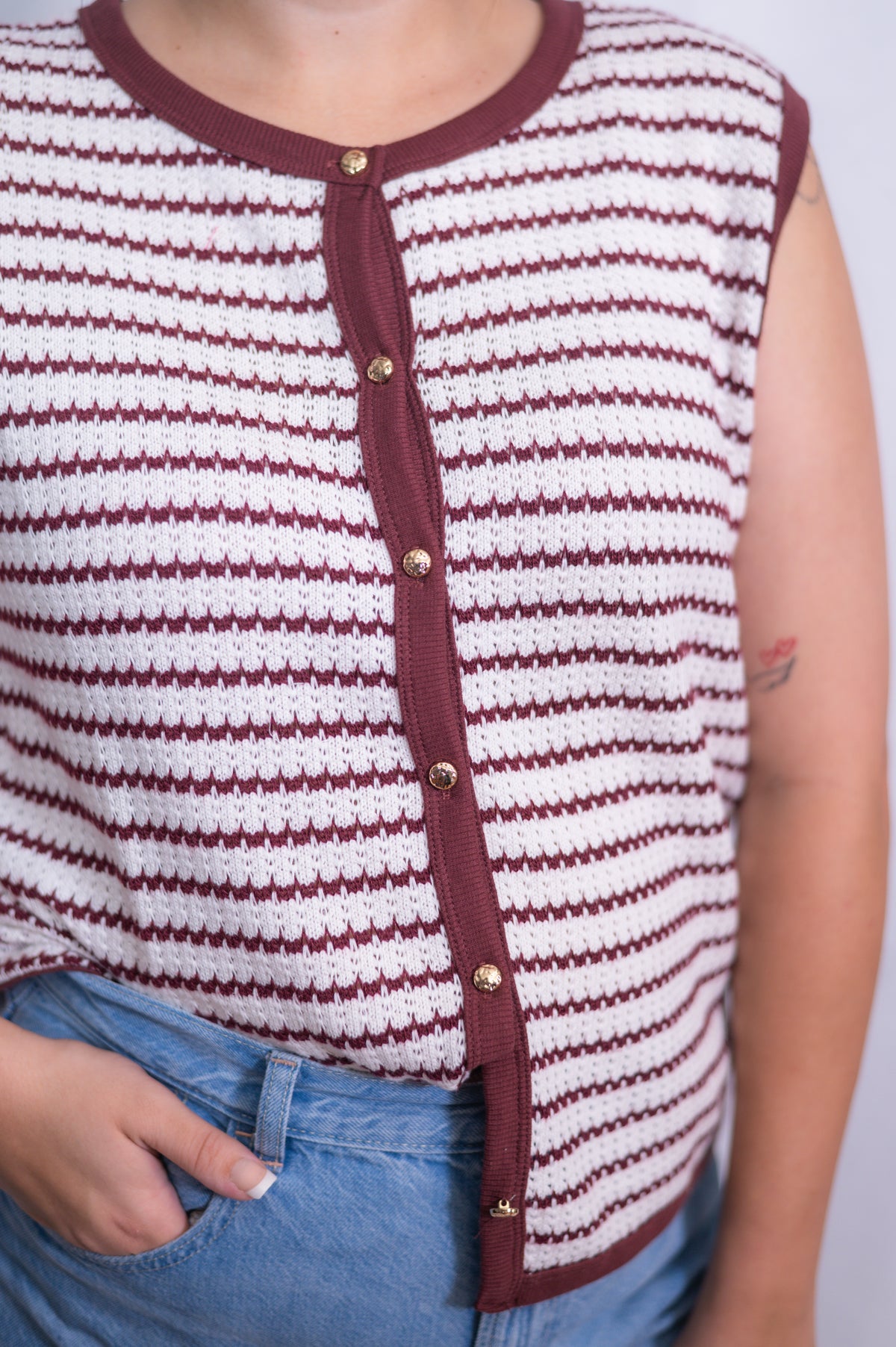 Sara Knit Button Down Top